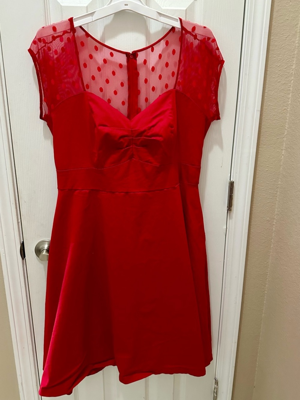 Torrid Red polka dot lace sweetheart swing dress size 16 - Picture 12 of 12